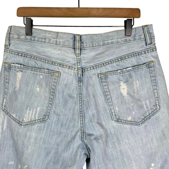 Old Navy Y2K Distressed Light Wash Paint Splatter 100% Cotton Denim Shorts Jorts - Picture 5 of 9